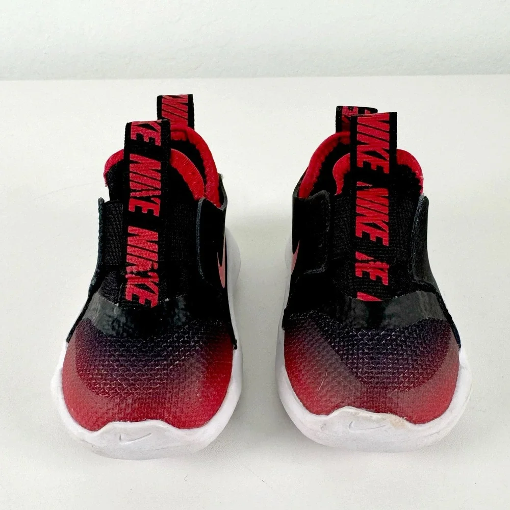Nike Flex Runner Toddler 3C Black Red Slip‎ On Sneakers Kids Baby Athletic Shoes